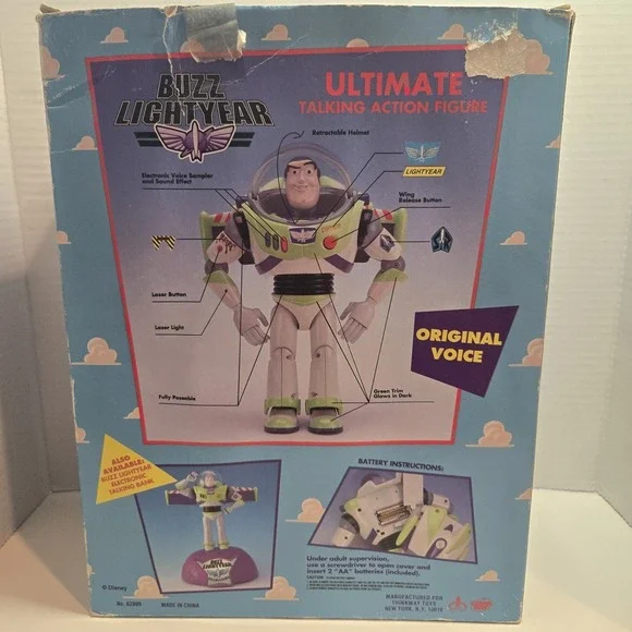 TOY STORY Ultimate Talking Action Figure BUZZ LIGHTYEAR 1995 First Edition W Box